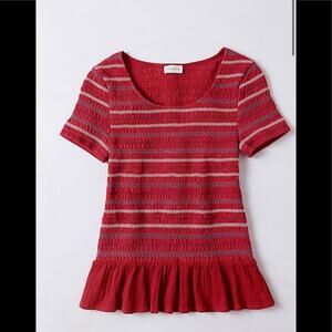 Anthropologie Meadow Rue Smocked Peplum top